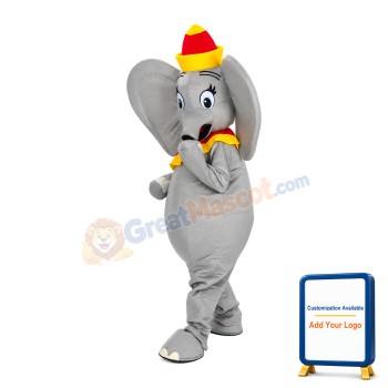 Big Ears Gray Elephant Mascot Costume