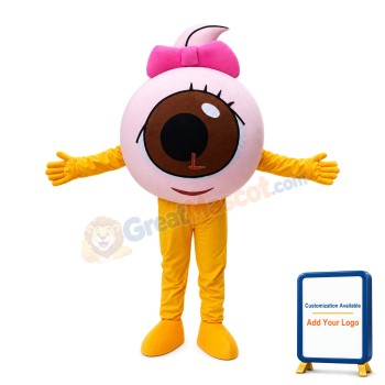 Big Eyeball With Bow Mascot Costume
