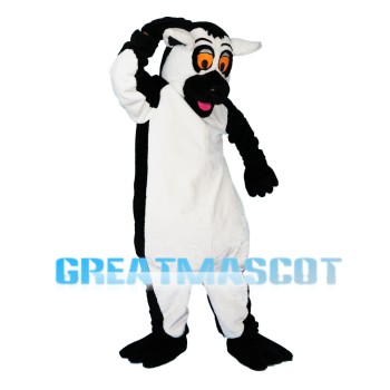 Black & White Cattle With Orange Eyes Mascot Costume