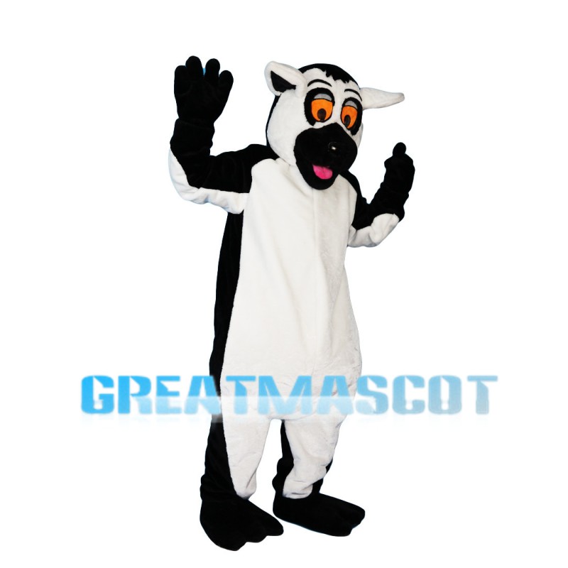 Black & White Cattle With Orange Eyes Mascot Costume