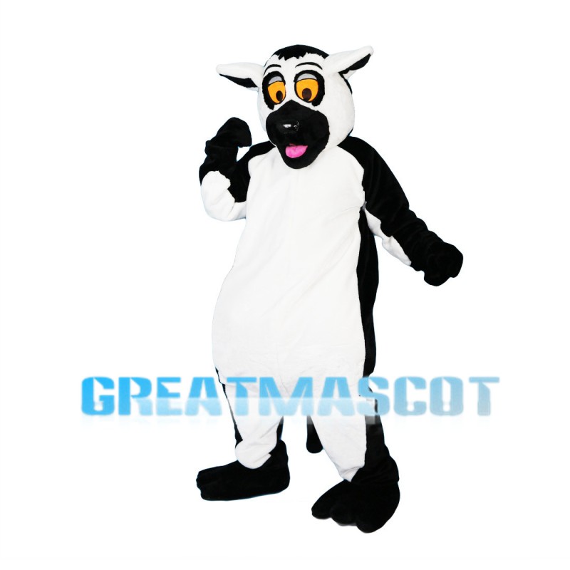 Black & White Cattle With Orange Eyes Mascot Costume