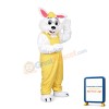 Scholar Rabbit Wearing Yellow Overalls Mascot Costume
