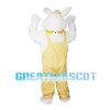 Scholar Rabbit Wearing Yellow Overalls Mascot Costume