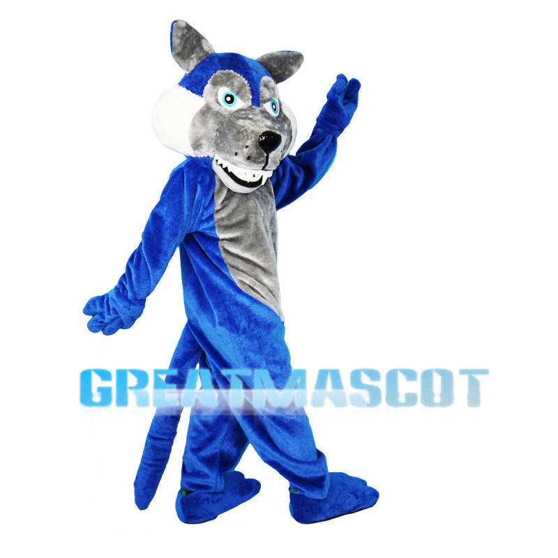 Blue & Grey Wild Wolf Mascot Costume