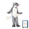 Docile Gray & White Tiger Mascot Costume