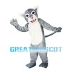 Docile Gray & White Tiger Mascot Costume