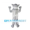 Docile Gray & White Tiger Mascot Costume