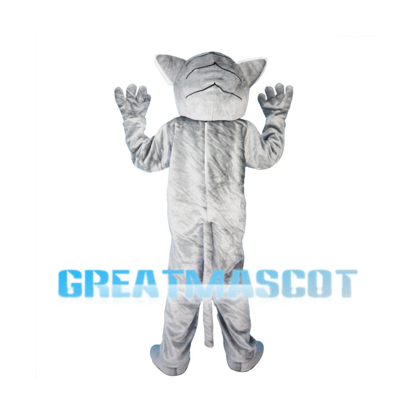 Docile Gray & White Tiger Mascot Costume