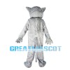 Docile Gray & White Tiger Mascot Costume