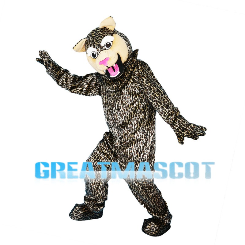 Agile Leopard With Pink Nose Mascot Costume