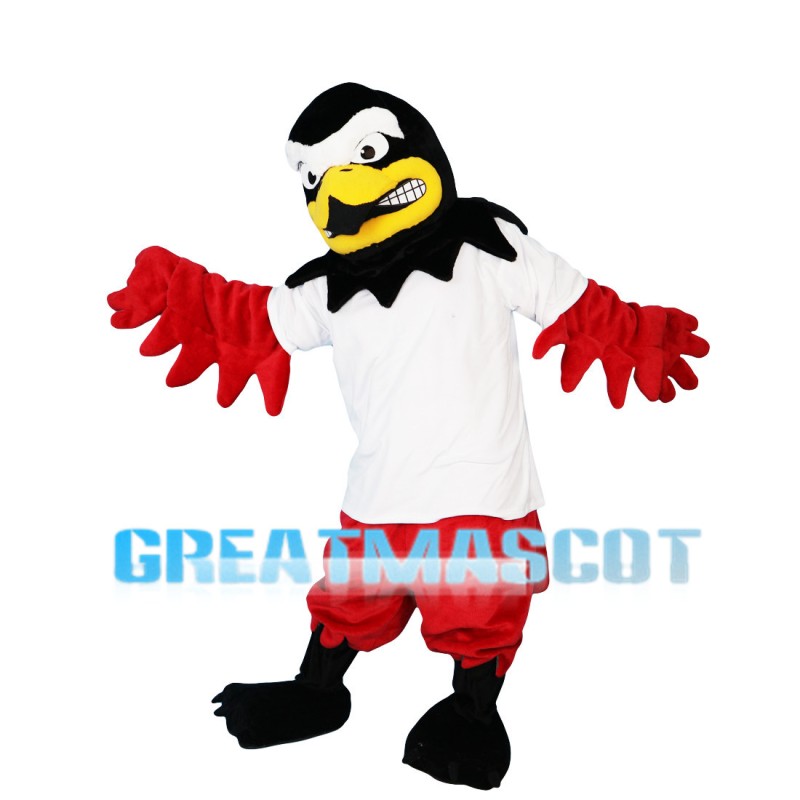 Unpleasant Eagle With Red Wings Mascot Costume