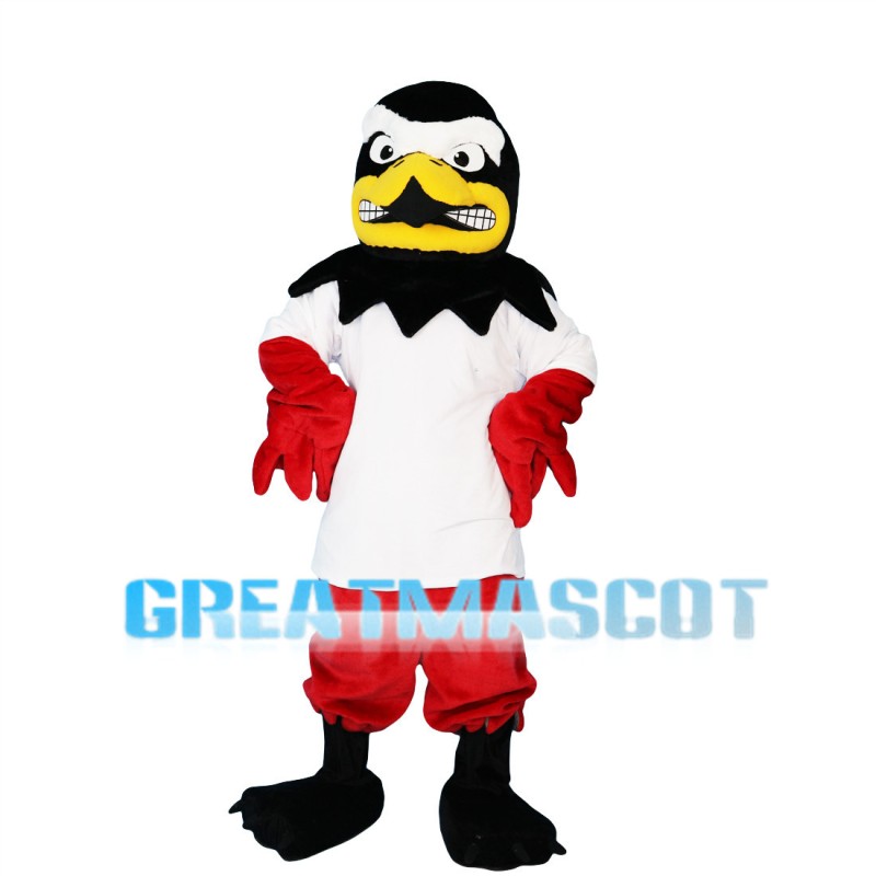 Unpleasant Eagle With Red Wings Mascot Costume