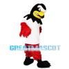 Unpleasant Eagle With Red Wings Mascot Costume