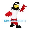 Unpleasant Eagle With Red Wings Mascot Costume