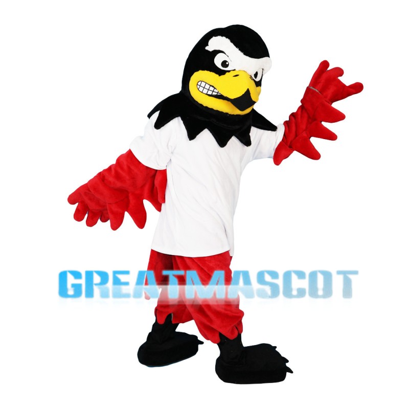 Unpleasant Eagle With Red Wings Mascot Costume