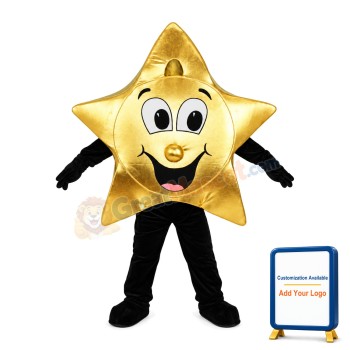 Cartoon Golden Pentagram Mascot Costume