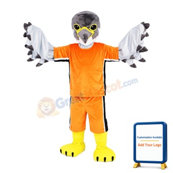 Athlete Eagle In Orange Set Mascot Costume
