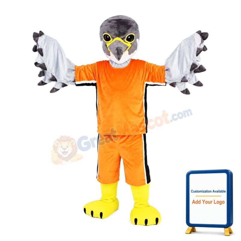 Athlete Eagle In Orange Set Mascot Costume