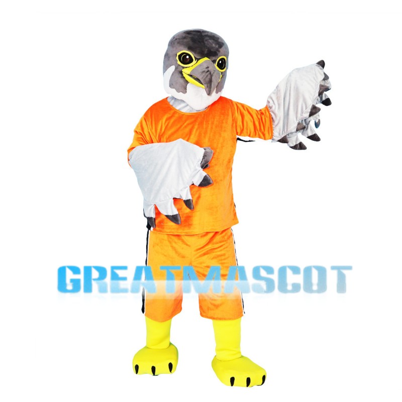Athlete Eagle In Orange Set Mascot Costume