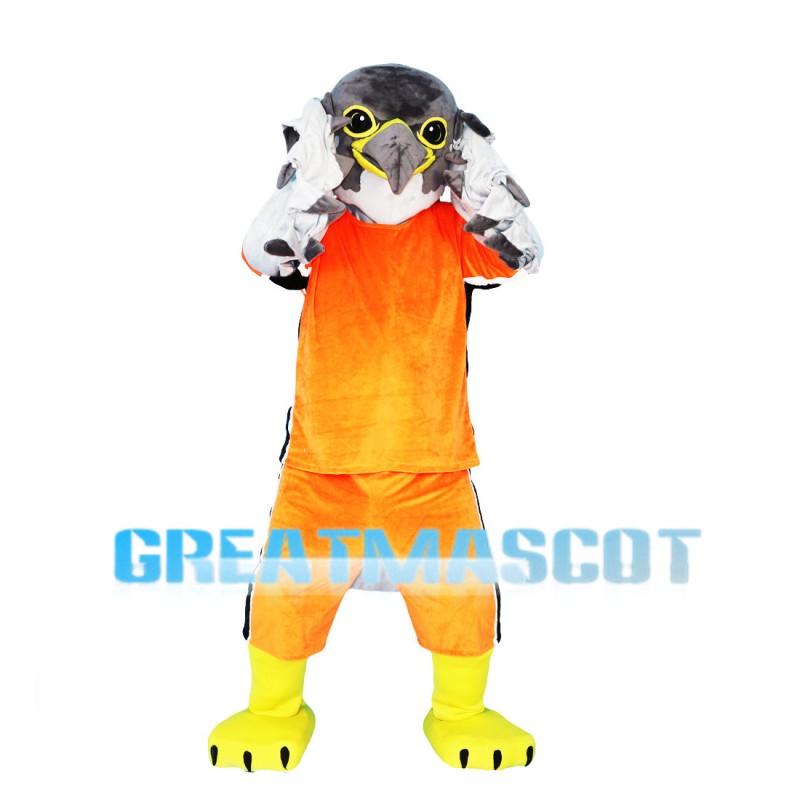 Athlete Eagle In Orange Set Mascot Costume
