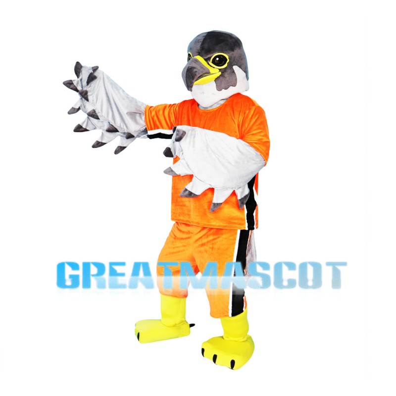 Athlete Eagle In Orange Set Mascot Costume