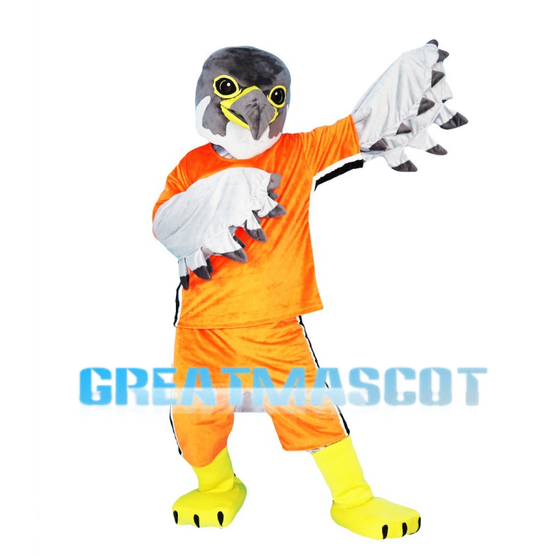 Athlete Eagle In Orange Set Mascot Costume