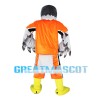 Athlete Eagle In Orange Set Mascot Costume