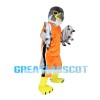 Athlete Eagle In Orange Set Mascot Costume