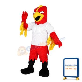Square Head Red Eagle Mascot Costume