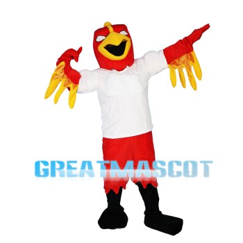 Square Head Red Eagle Mascot Costume