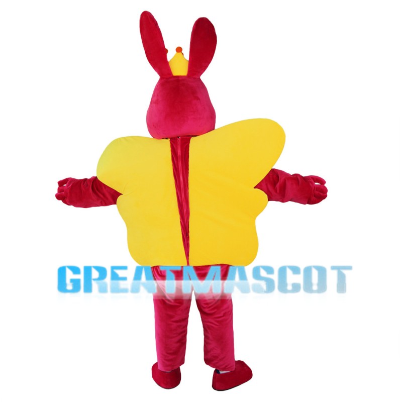 Crown Rabbit With Butterfly Wings Mascot Costume