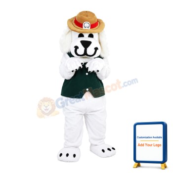 Plush Dog With Brown Hat Mascot Costume