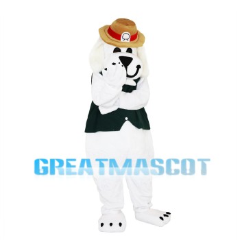 Plush Dog With Brown Hat Mascot Costume