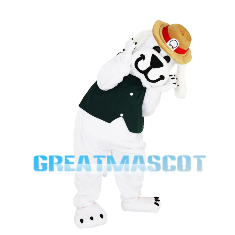 Plush Dog With Brown Hat Mascot Costume
