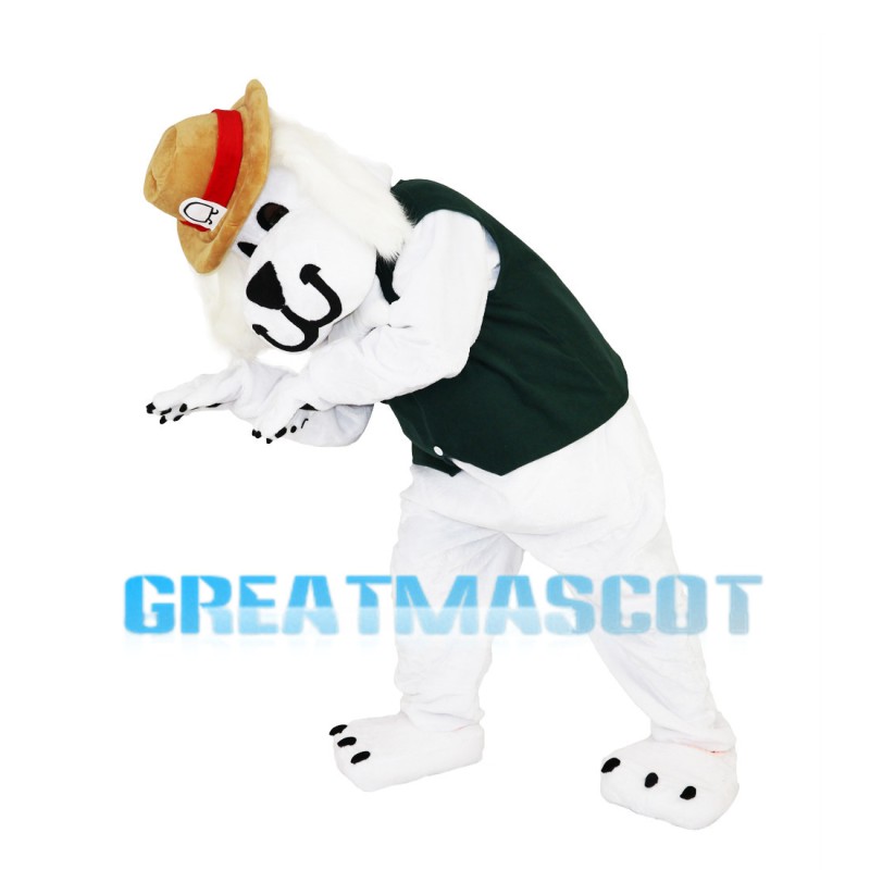 Plush Dog With Brown Hat Mascot Costume
