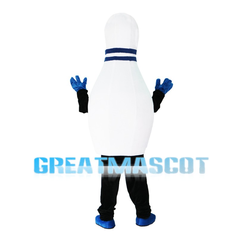 White Bowling Ball Bottle Mascot Costume