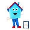 Blue House With Red Roof Mascot Costume