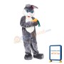 Grey Rabbit Eating Carrot Mascot Costume