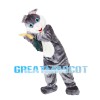 Grey Rabbit Eating Carrot Mascot Costume