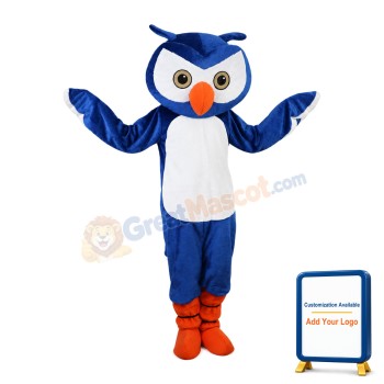 Big Nose Blue Owl Mascot Costume