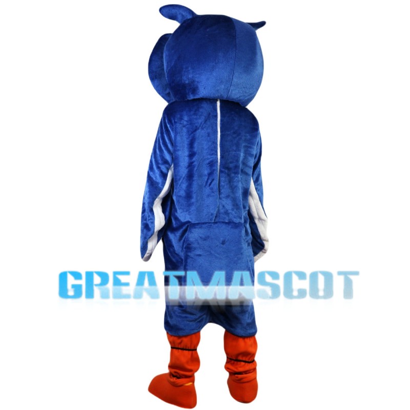 Big Nose Blue Owl Mascot Costume
