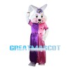 Elegant Rabbit With Pink Purple Dress Mascot Costume