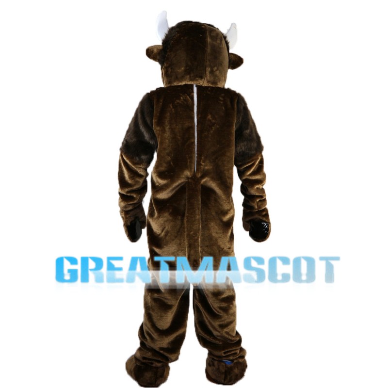 Adult Style Bull With White Horns Mascot Costume