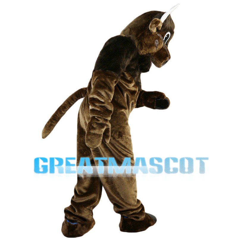 Adult Style Bull With White Horns Mascot Costume