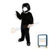 All Black Bird With White Beak Mascot Costume