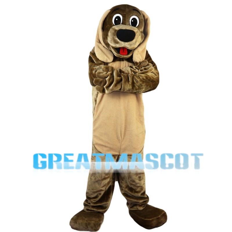 Brown Dog With Ears Drooping Mascot Costume