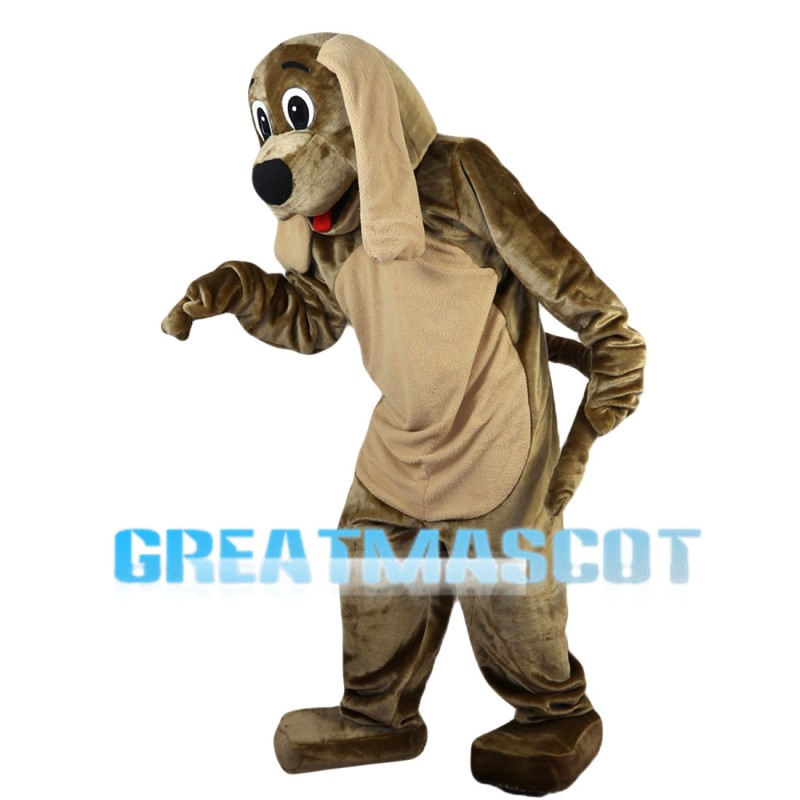 Brown Dog With Ears Drooping Mascot Costume
