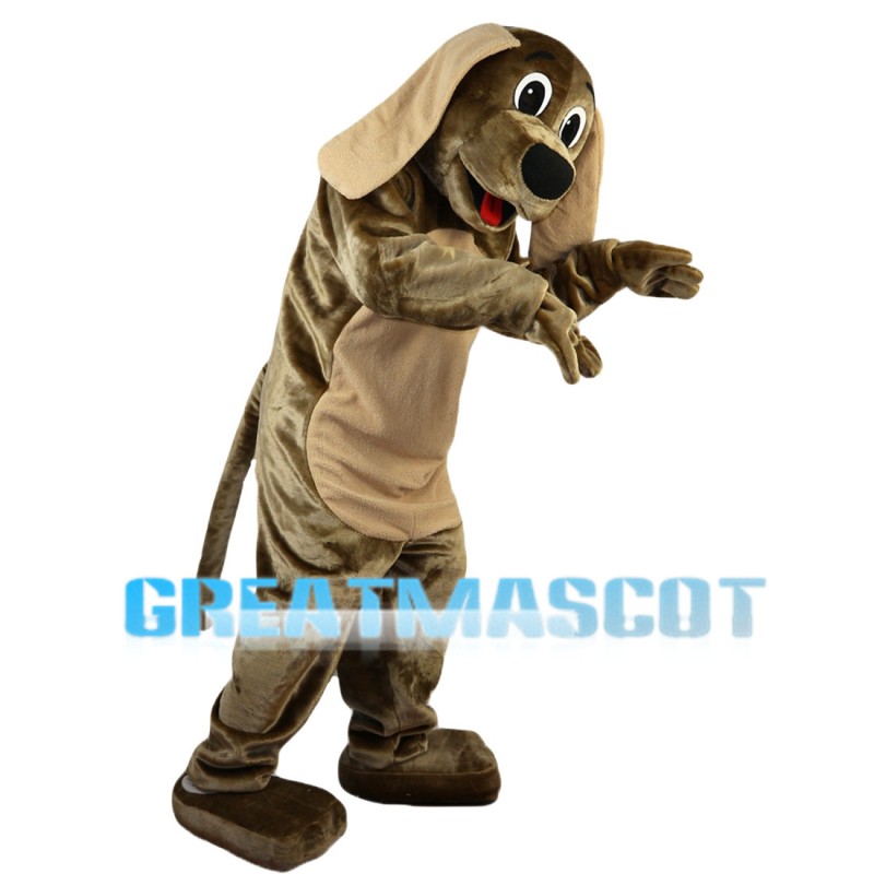 Brown Dog With Ears Drooping Mascot Costume