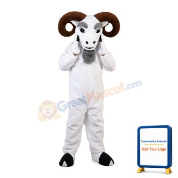 Old Ram With Curved Horns Mascot Costume