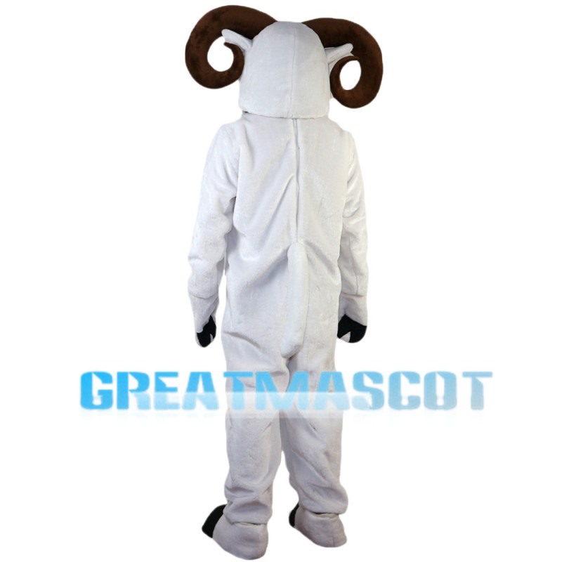Old Ram With Curved Horns Mascot Costume